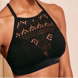 Adore Me Verona Contour Mesh Halter Black Bikini Top Size XL